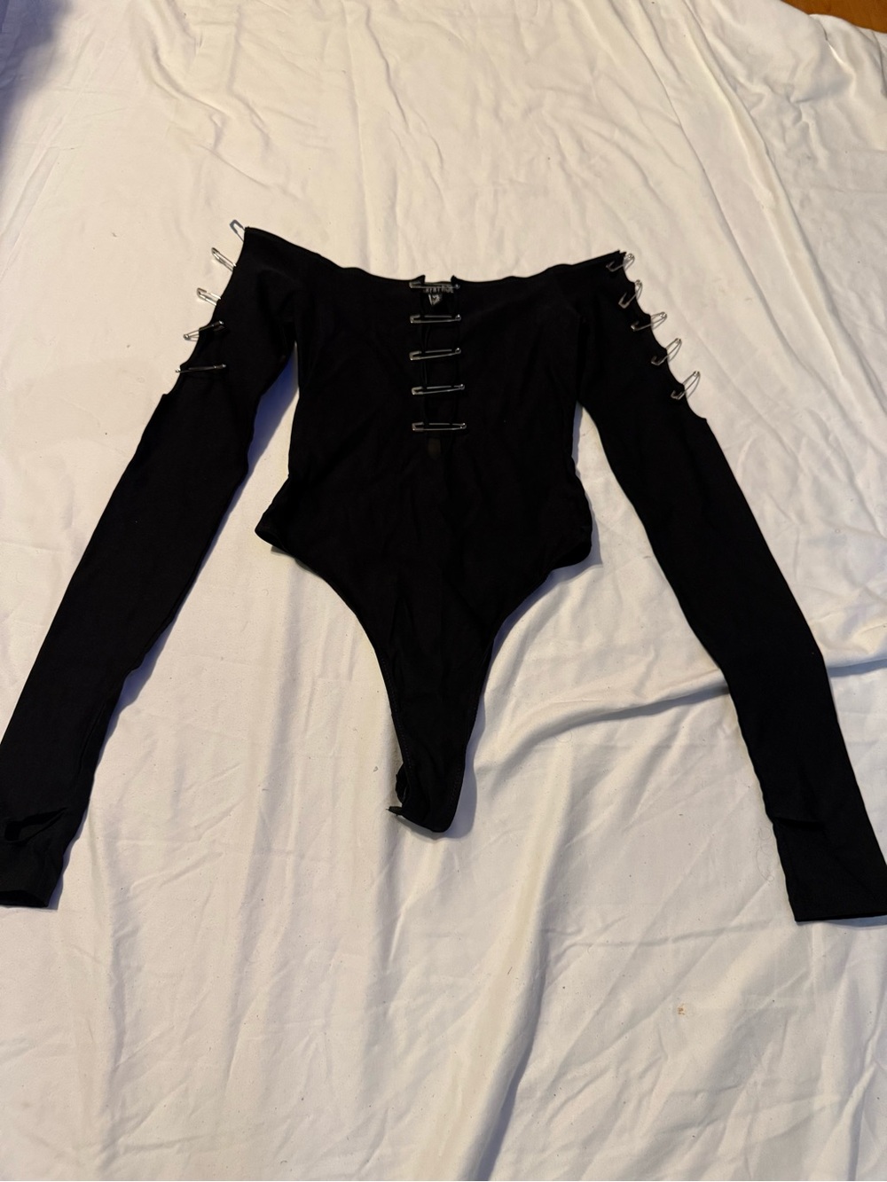 Dolls Kill Current Mood Safety Pin Bodysuit